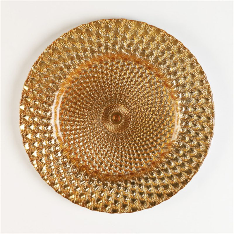 glass charger plate 1 Wholesale Glass Charger Plate PZ-039 - Image 1